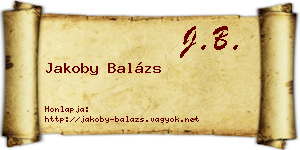 Jakoby Balázs névjegykártya