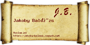 Jakoby Balázs névjegykártya